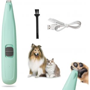 Tondeuse &Agrave; Poils De Pattes De Chien, Rechargeable Par Usb, 40 Db &Agrave; Faible Bruit, Avec Led, Pour Pattes, Yeux, Oreilles, Visage, Croupe (Vert) - Neuf