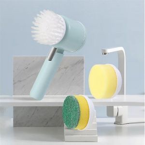 (Vert) Brosse Rotative Électrique, Brosse De Nettoyage Électrique Avec 3 Têtes De Brosse, Brosse De Nettoyage Sans Fil Rechargeable Pour Salle De Bain, Carrelage, Baignoire, Cuisine - Neuf