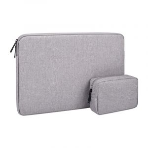 Housse de protection pour MacBook Air/Pro, ordinateur portable 13-13,3 pouces, compatible avec MacBook Pro 14 (2023-2021) A2779 M2 A2442 M1, housse en néoprène avec petite pochette, gris - Neuf