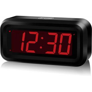 KWANWA Réveil à Piles,Affichage 12/24h,3 Niveaux de luminosité,répétition,Petite Horloge de Chevet numérique pour Chambre à Coucher,Bureau,Maison - Neuf