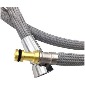 Raccord de tuyau de douche, accessoire pour eau potable, tuyau extractible en nylon avec pulvérisateur, remplacement pour pommeau de douche domestique (150 cm). - Neuf