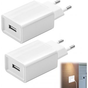 JGD-Chargeur 5V 2A, 2 Packs Adaptateur Secteur USB Universel, Prise Secteur USB Compatible avec Iphone Samsung Huawei Xiaomi Oppo LG, Embout Charger 5V pour Smartphone Smartwatch Ecouteurs - Neuf