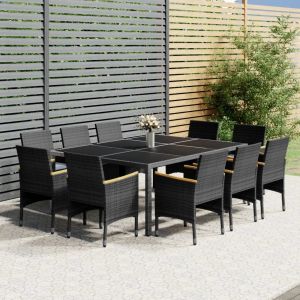 Prolenta Premium - Ensemble &Agrave; Manger De Jardin 11 Pcs R&eacute;sine Tress&eacute;e Gris - Neuf