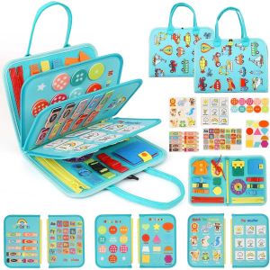 JGD-Busy Board Montessori, 8 in 1 Busy Book pour Enfants 1 2 3 4 5 Ans, Busy Board Francais Jouet Enfants, Sensoriel Jeux Educatif Cadeau pour Gar&ccedil;ons et Filles - Neuf