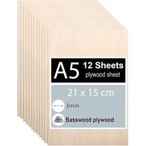 10 Pi&egrave;ces Contreplaqu&eacute; 3mm, Feuilles De Bois De Tilleul 42 X 30cm, Panneau Feuille D&eacute;coupe Laser, Planche Bois Pour Pyrogravure, Gravure, Projet De Bricolage, Maquette - Neuf