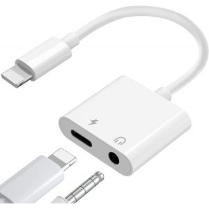 MEVRONISSHOP-Apple MFi Certified Adaptateur Lightning vers 3.5mm Jack, 2 en 1 Adaptateur Casque PD 60W Charge Rapide Hi-Res Audio Charge Adaptateur C&acirc;ble pour iPhone 14/13/12/11/X/8/Pad/i-OS - Neuf