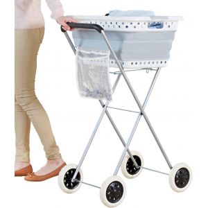 MEVRONISSHOP-Panier &agrave; linge &agrave; roulettes - Transport et suspension faciles du linge - Peu encombrant et n'ab&icirc;me pas le dos - Panier &agrave; linge pour paniers &agrave; linge de dimensions d'environ 66 x 44 cm - Neuf
