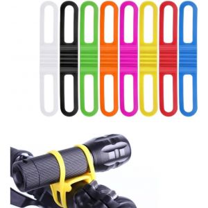 Kal-8 Pcs Bande Silicone Elastique Velo Multicolore Pour Fixer Lampe De Poche, Téléphone Portable Sur Les Vélos (14 * 2.2 * 1cm) - Neuf