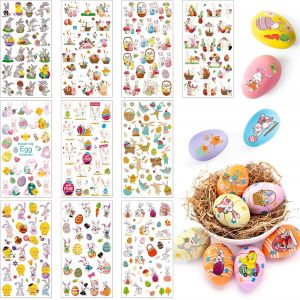 Trahoo-300+ (10 Feuilles) Easter Stickers, Autocollants ?Ufs De Pâques Lapin, D'autocollants Pâques Enfants, Autocollant ?Ufs Lapin Agneau Et Poussin, Décorations De Pâques, Cadeaux Lapin De Pâques - Neuf