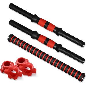 Lbgwp60-Haltères Universelles De 35 Cm, 2 Pièces Barres Dhaltères Poignée Avec 4 Colliers Pour Haltères De Gym Entraînement De Musculation Formation Accessoires Equipement Fitness - Neuf