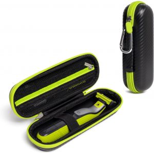 &Eacute;tui De Voyage Compact Pour Tondeuse Et Rasoir &Eacute;lectrique Hybride,Tondeuse Corps + Visage Qp2724/90,Qp2834/70,Qp1924/70,&Eacute;tui Rigide De Transport,Sac Portable&iquest;Noir&vertcitron - Neuf
