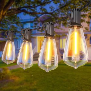 Guirlande Guinguette Extérieur 30m, Guirlande Lumineuse Exterieure Avec 50+2 G40 Led Ampoules Ip45 Imperméable, Blanc Chaud Chaîne Lumiere Exterieur Pour Terrasse, Mariage, Noël - Neuf