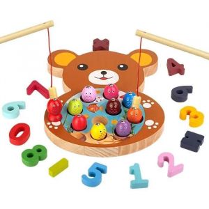 Jouets de p&ecirc;che pour enfants - ZGEER - Montessori - 10 poissons - 10 chiffres - Symboles math&eacute;matiques - Neuf