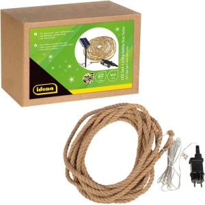 Kal-30520 - Guirlande Lumineuse Led Corde Avec 100 Led En Blanc Chaud, Pour L'extérieur & L'intérieur, Longueur Env. 9 M, Avec Énergie Solaire Ou Bloc D'alimentation, Fonction Minuterie 8 Heures - Neuf