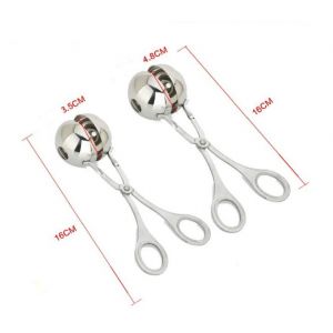 Pince À Boulettes De Viande En Acier Inoxydable, 2 Pièces, Ustensile De Cuisine (Grand Format) - Neuf