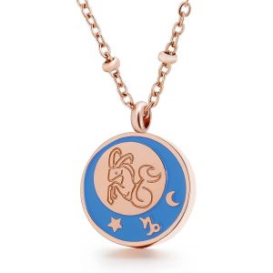 Kal-Or Rose Collier Pendentif Zodiaque 12 Constellation Horoscope Signe Colliers Anniversaire Bijoux Cadeaux Pour Femmes Filles - Neuf