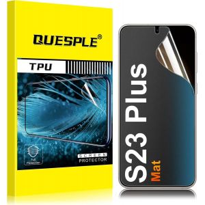 AEFJ-[3 Pi&egrave;ces] Mat Protection &eacute;cran pour Samsung Galaxy S23 Plus, Anti-empreintes, Anti-&eacute;blouissement Matte TPU Film Protection &eacute;cran, Sans Bulles, Compatible avec Lecteur d`Empreinte - Neuf