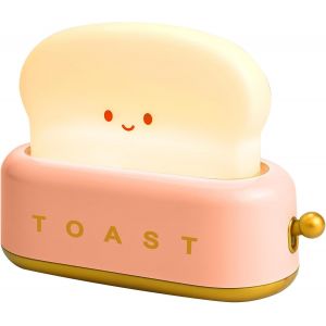 Cecombine Veilleuse Grille-Pain, Lampe De Chevet Pour Enfants, Veilleuse Led, Rechargeable Par Usb Et Minuterie, Lampe De Chevet Portable Pour Chambre D'enfant, Adolescent, D&eacute;coration De Chambre (Rose - Neuf