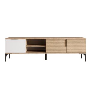 Meuble TV en bois "Tarz" 180 x 33 x 49 cm - Blanc - Neuf