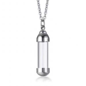 Blood Vial Necklace Cremation Urn Necklace Ashes Holder Tube Necklace Pendant Niuniu - Neuf