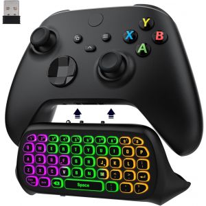 Clavier Rétro-Éclairage Rvb Compatible Avec Manette Xbox One, Xbox Series X/S, Clavier Jeu Sans Fil Avec Récepteur 2,4g & Prise Audio 3,5mm, Accessoire Pour Manette Xbox One/One S/[Cla671025] - Neuf