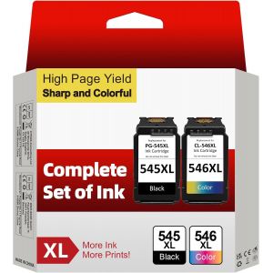 CHECARZHN--NO1-Cartouche 545-546, Cartouche Encre 545 Et 546 Xl Remplacement Pour Encre Canon 545 546, Pour Imprimante Pixma Ts3150 Ts3100 Ts3300 Tr4500 Ts3450 Mg2500 Ts3350 Mg2550S Mx495, Noire Et Couleur - Neuf
