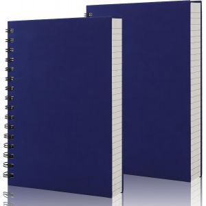 Kaxdl-Cahier Spirale A5-2 Pièces Carnet A5 Ligné 14x21cm-100gsm Carnet De Notes Ligné-80 Feuilles Notebook Cahier Spirale Couverture Rigide-Bloc Note A5 Carnet De Voyage,Bleu Foncé - Neuf