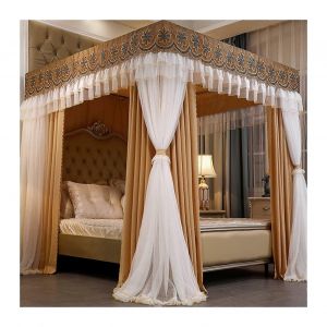 Baldaquin De Lit Double, Moustiquaire Anti-Poussiere Pour Chambre A Coucher - Neuf