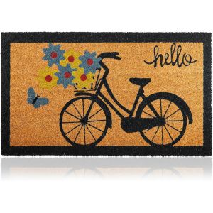 Gerg-Paillasson V&eacute;lo En Fibre De Coco - 70x40cm-Tapis De Porte De Bienvenue, Surface Antid&eacute;rapante Pvc & Fibre De Coco - Entr&eacute;e Maison, Couloirs, Portes - Accessoires Maison -Original & Minimaliste - Neuf