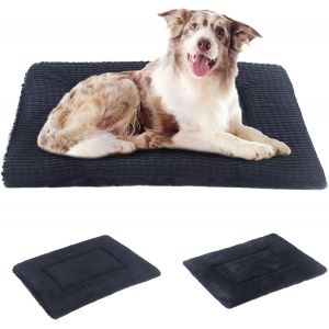 Tapis De Lit Pour Chien,Élégant Couchage Réversible,Mousse Haute Densité,Coussin Lavable Pour Animaux De Compagnie Xh079 (91x58x4cm,Dark Grey) - Neuf