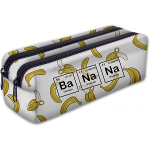 KAL-Trousse Scolaire 2 Compartiments Sac A Crayon Trousse De Toilette Trousse Plumier Organisateur Chimie De La Banane [107] - Neuf