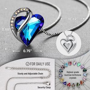 Birthstone Coeur Collier Ras De Cou Femme | Birthstone Collier Cristal Blanc | Sans Allergie Collier Aesthetic Avec Coffret Cadeau Inclus[Col9220186] - Neuf