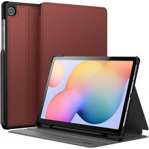 Coque pour Samsung Galaxy Tab S6 Lite 10,4 Pouces 2024/2022/2020 avec S Pen Porte-Stylet, Fine Folio Protecteur Tablette Housse &Eacute;tui, Multi-Angle Affichage (Vin Rouge) - Neuf