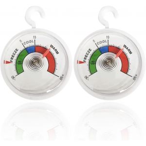 KAL-Thermomètre De Refroidissement Analogique, 2 Pièces Thermomètre World Réfrigérateur Congélateur Thermomètre Paquet Double Température Du Réfrigérateur, À Suspendre Au Réfrigérateur, Congélateur - Neuf