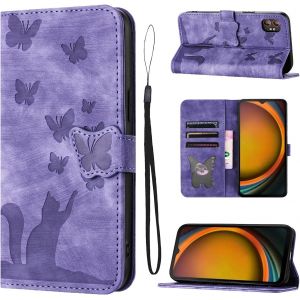 Kal-Coque Pour Samsung Galaxy Xcover7 Pro (6,6 Pouces) 5g Housse De Protection Premium Pu Cuir Portefeuille Protection Porte Carte Fonction Support Flip Case Pour Galaxy Xcover7 Pro-Violet - Neuf