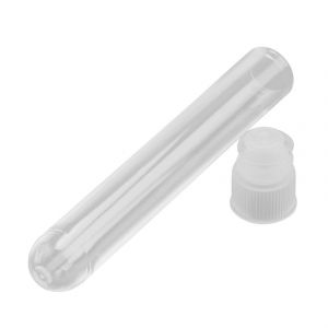 100pcs Tubes À Essai En Plastique Transparent Avec Bouchons À Vis Blancs Bouteilles - Neuf