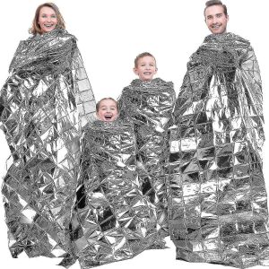 3 Pcs Couvertures D'urgencehigh Silver R&eacute;fl&eacute;chissant Mylar Film Foil Sheetheat Foil Protection Camping Couverture Randonn&eacute;e (Kui) - Neuf