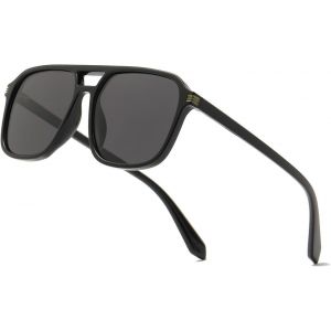 Lunettes De Soleil Carrées Polarisées Pour Homme Et Femme, Marron - Neuf