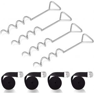 Trampoline Ancrage Au Sol Avec Des Sangles En Acier Boucles En Spirale, En Acier Trampoline Kit D'ancrage, Trampoline De Fixation Pour Les Poids Lourds, Ancrage Au Sol Enjeu Pour Le Clochard - Neuf