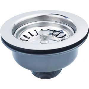 Collection d'éviers, évier de cuisine en acier inoxydable et PVC de 114 mm avec bonde et filtre G1¿ - Neuf