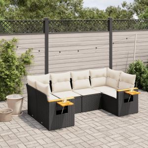 Prolenta Premium - Salon De Jardin 6 Pcs Avec Coussins Noir R&eacute;sine Tress&eacute;e - Neuf