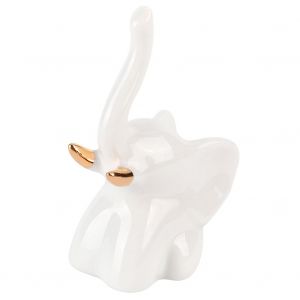 Hjlian Presentoir A Bagues De Fiancailles En Ceramique En Forme D'elephant Mignon, Support De Rangement Pour Bijoux - Neuf