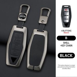 Étui pour clé de voiture en alliage de Zinc et cuir,coque Fob pour Mitsubishi Outlander 2022 2023 2024 2025,accessoires d'intérieur de voiture de contrôle - Type black 4 - Neuf