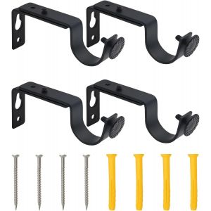 Lot De 4 Supports De Rideau Réglables En Métal Avec Vis En Fer Robustes Et Durables-Support D'étagère D'angle Pour Tringle À Rideaux-Convient Pour Chambre À Coucher,Bureau Et Salle De - Neuf