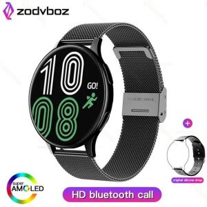 2025 Pleine Touche Bluetooth Appel Amoled Montre Intelligente Femmes Montres Hommes Sport Fitness Tracker Fr&eacute;quence Cardiaque Smartwatch Pour Android Ios.Black Mesh.Bluetooth Call - Neuf