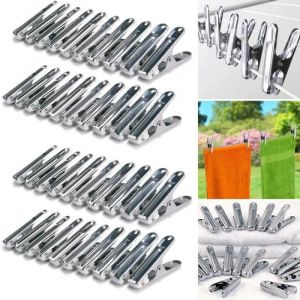 IDMARKET 40 pinces à linge inox, pinces incassables, inusables, ne rouillent pas - Neuf