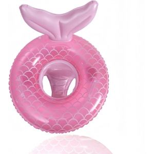 Bouée Bébé,Rose Bouée Piscine De Natation Gonflable Avec Culotte,La Sirène Bague Anneau De Natation Pour Bébé Enfant Siège De Piscine Flotteur De Piscine Pour Les Fille Bébés Âgés De 10 À 36 Mois - Neuf