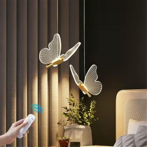 SUBZONAL-Suspension Luminaire Chambre, Lustre Chambre Enfant, 12W Lampe Suspension en Papillon Doré, avec Télécommande et Contrôle APP, Hauteur Réglable 1.8m, Déco Magique, 20x18cm - Neuf
