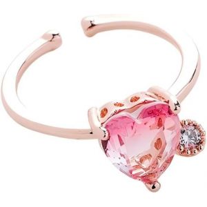 Kal-Jonc Coeur Rose Dor&eacute; &Eacute;l&eacute;gant Femmes D&eacute;licat Zirconium Cristaux Bijou Accessoire Style Ornement - Neuf