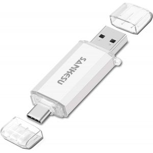 Clé Usb 3.0 64 Go - Clé Usb C - Clé Usb A Et Type-C Otg - Double Mémoire - Pour Pc/Tablette/Ordinateur Portable/Téléphone Portable De Type C (Argenté) - Neuf